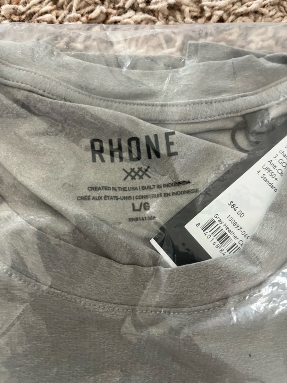 Rhone Gray Camo Long Sleeve Tee